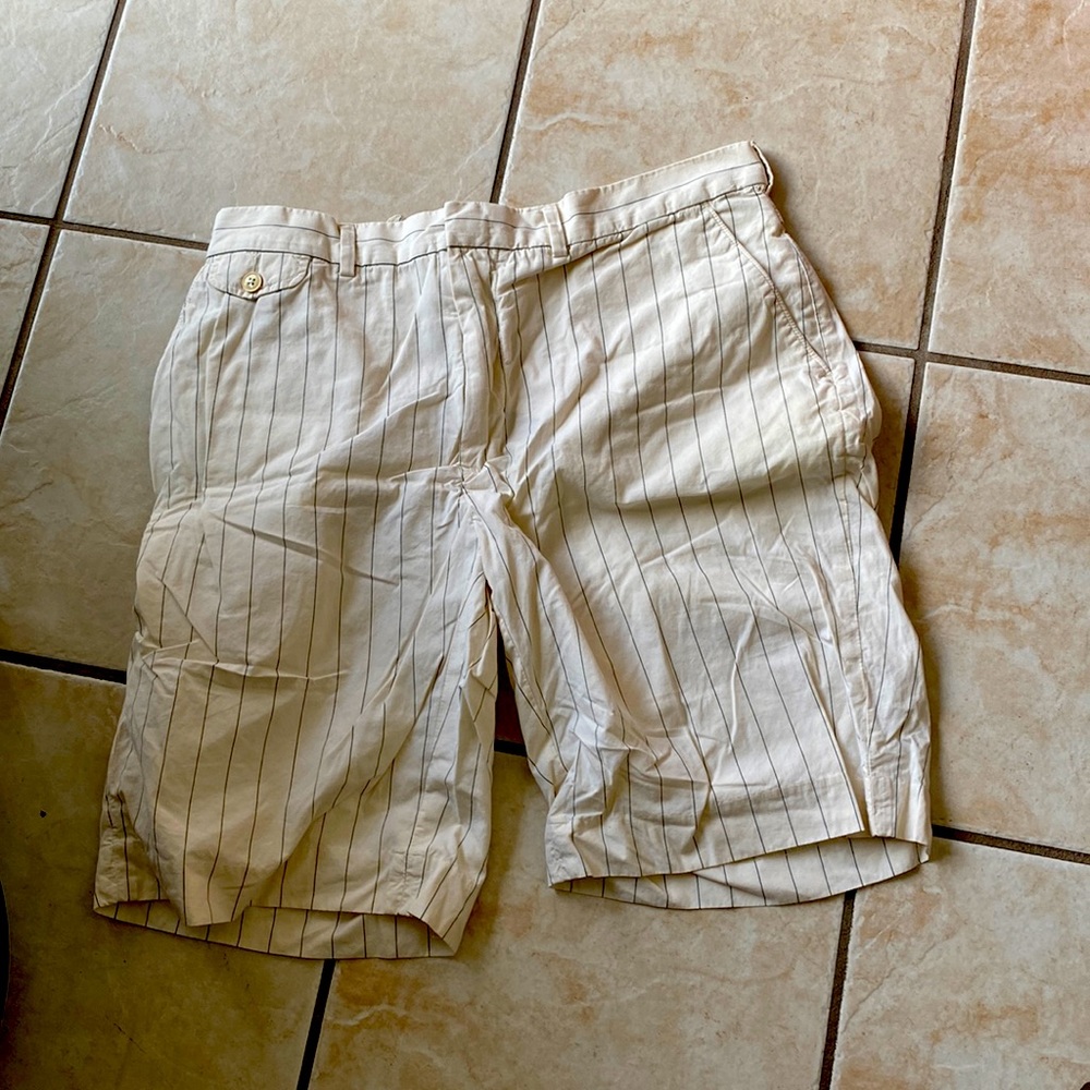 Ralph Lauren ivory with small navy stripe